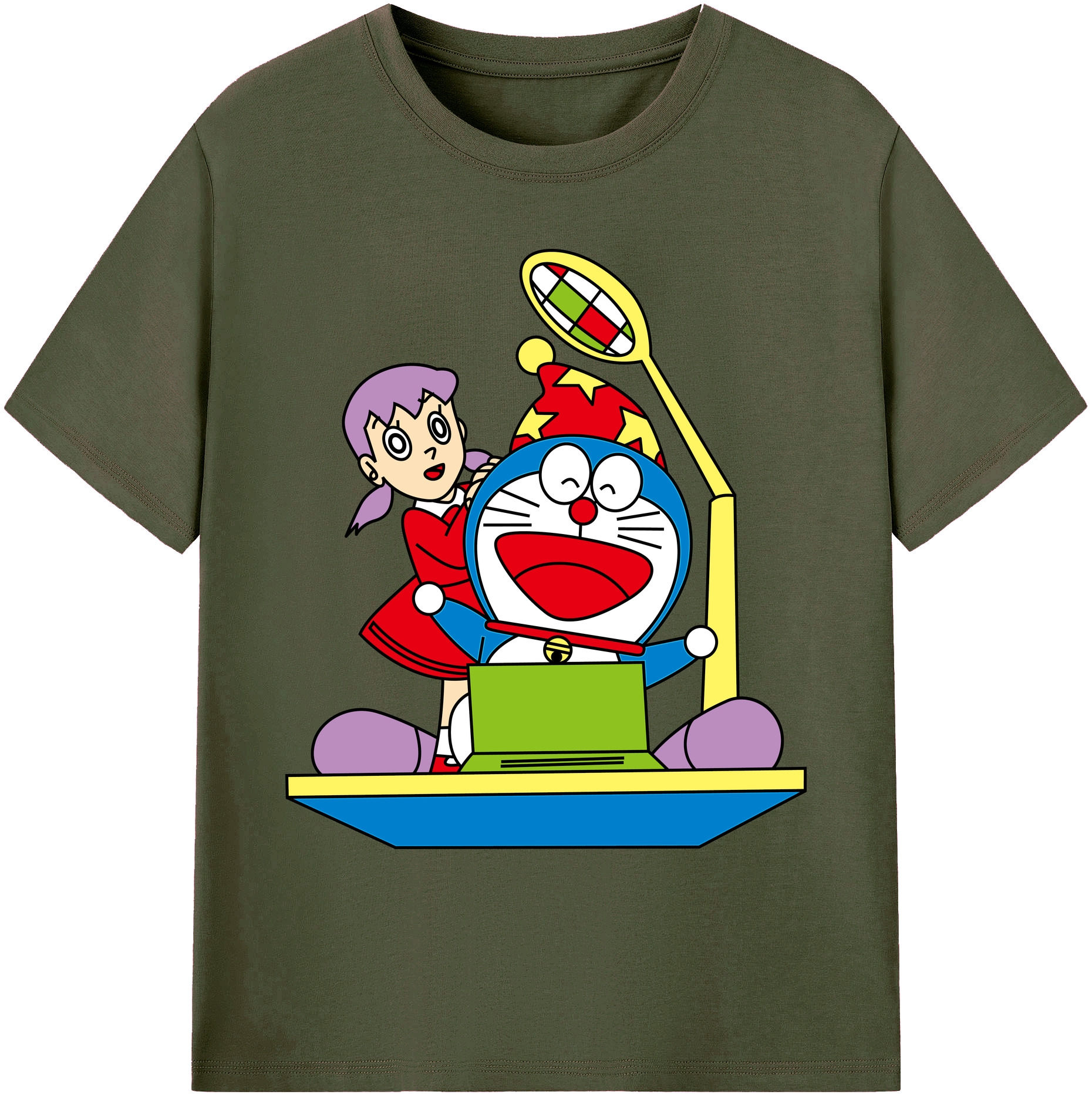 （画像用） ドラえもん みなもと しずか Doraemon Shizuka Minamoto 綿100％ メンズ半袖Tシャツ｜肌触りやわらか＆通気性